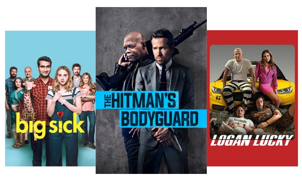 Blockbuster and classic movies like The Big Sick, Hitman's Bodyguard & Logan Lucky.
