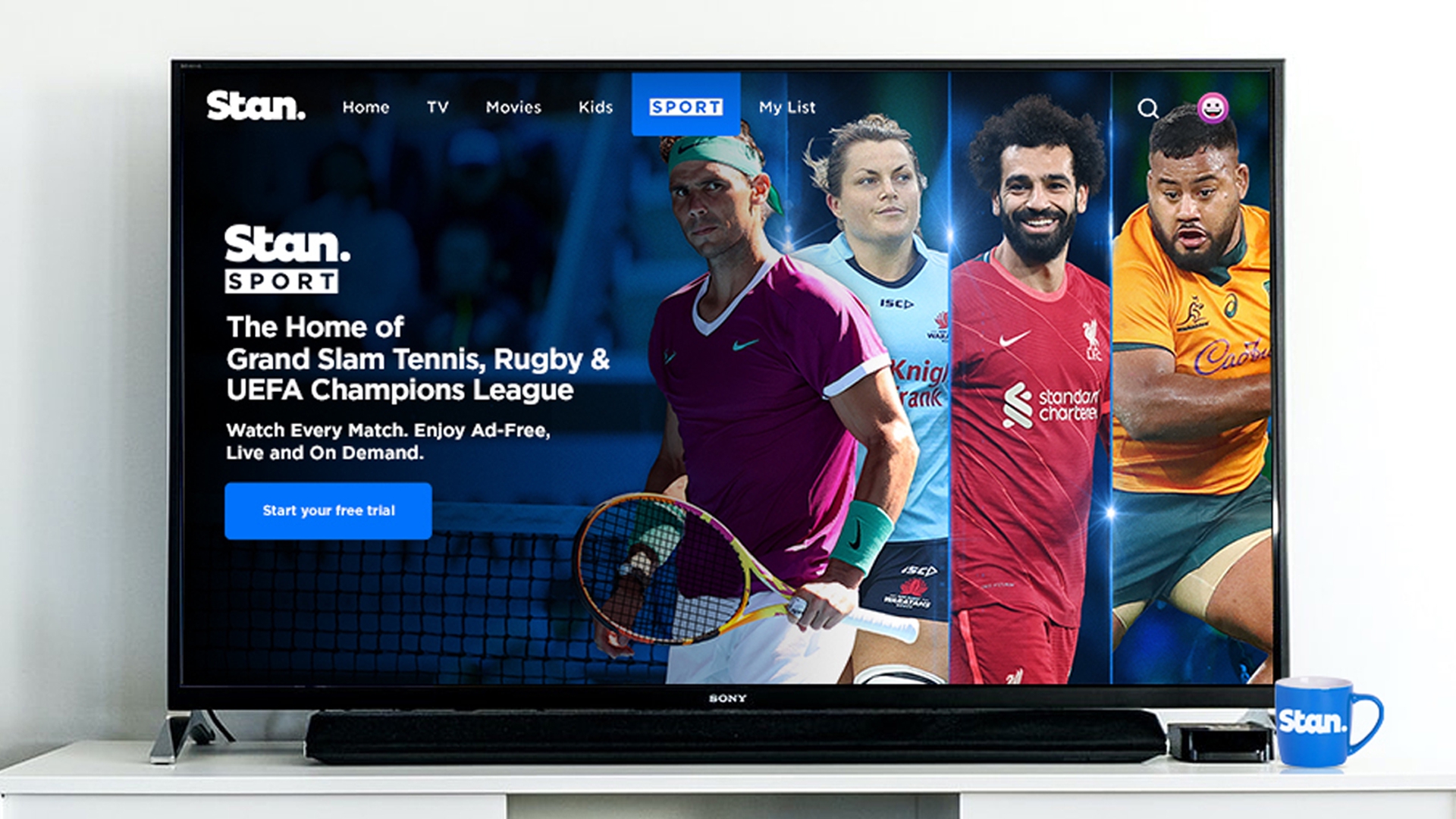 Stan Sport is the Home of Rugby, UEFA Champions League, Grand Slam Tennis & more.